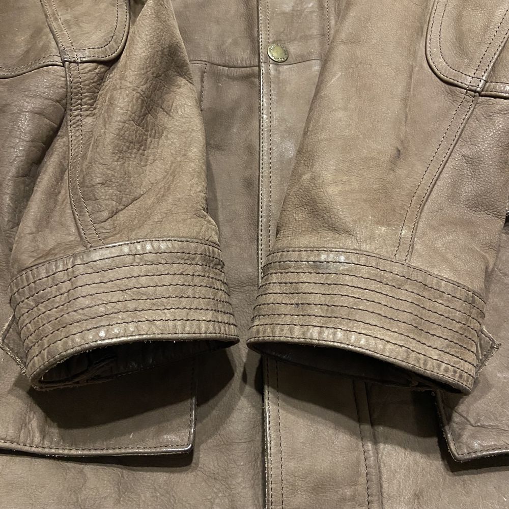 Кожаная куртка милитари John Rocha Brown Multipocket Leather Jacket