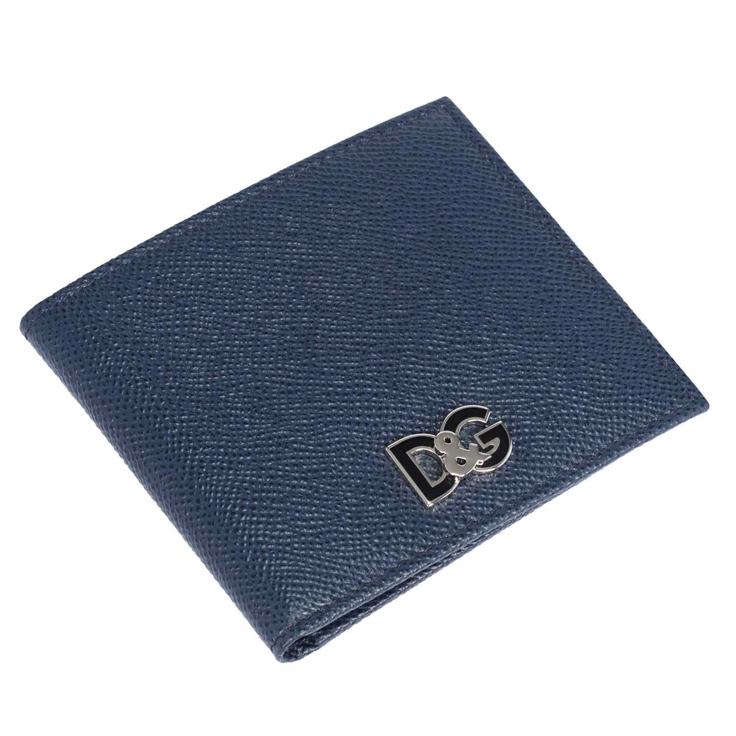 DOLCE&GABBANA luksusowy męski portfel bifold Blue/Black