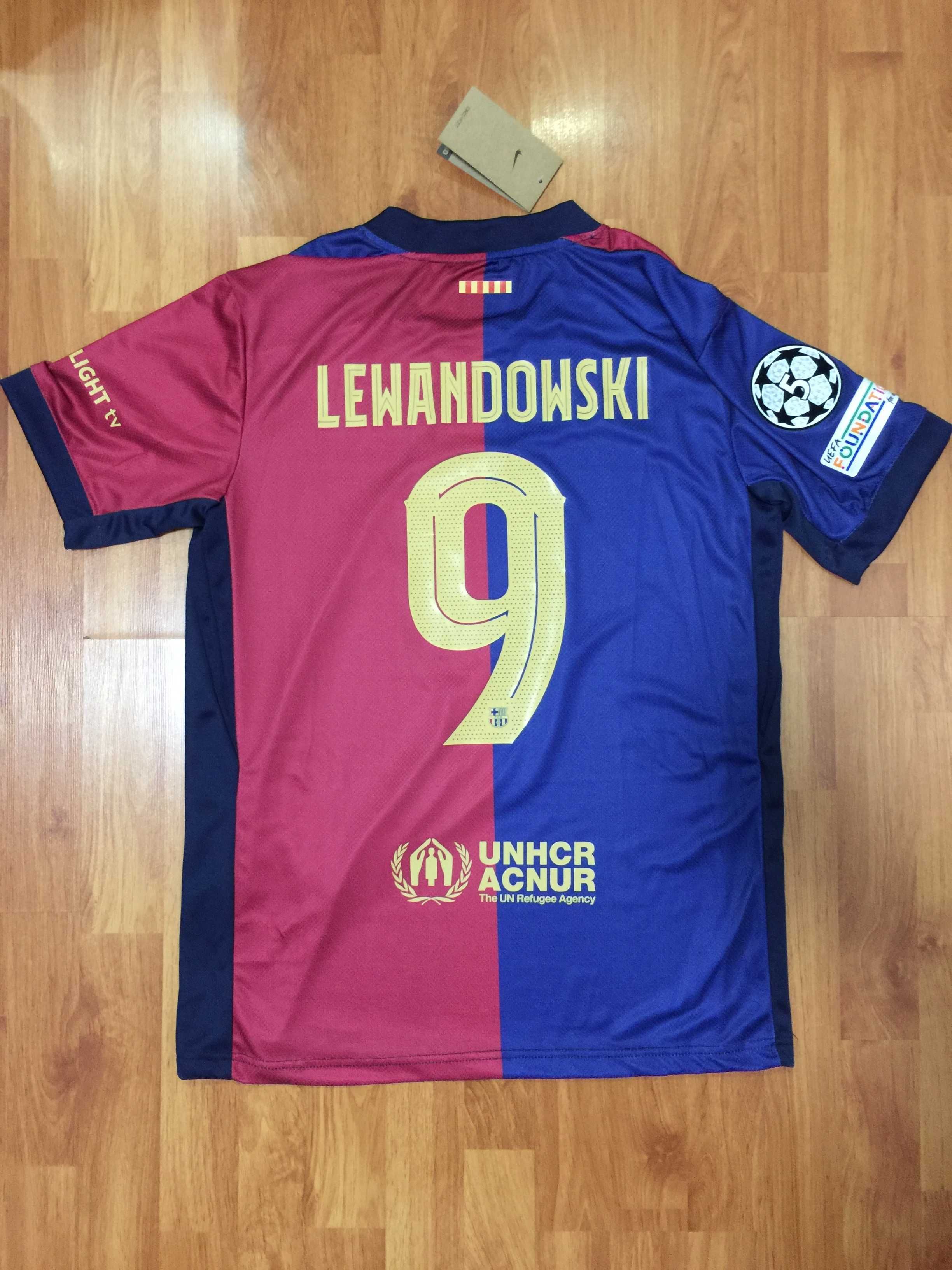 Nowe！Nike Koszulka FC Barcelona 24/25 domowa #9 Lewandowski R.S-XXXL