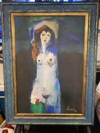 Pintura original Artur Bual  - mulher nua 1994