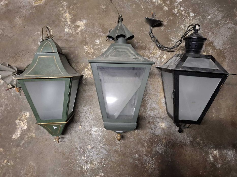 Lanternas em chapa zincada, pintadas