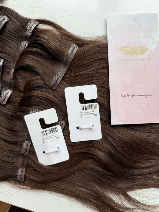 Włosy słowiańskie Top Virgin colored 60 cm Clip-in Star My Hair brąz