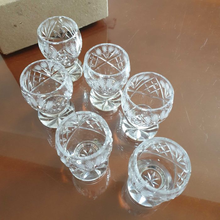 Kieliszki do wódki kryształowe szkło kryształy komplet 6 sztuk