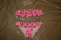 Strój kąpielowy dwuczęściowy bikini falbanki motyle H&M 122 128 / 134