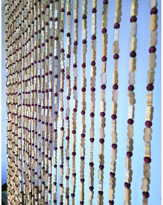 Zasłona z koralików do drzwi - drewniane koraliki 90x195 cm