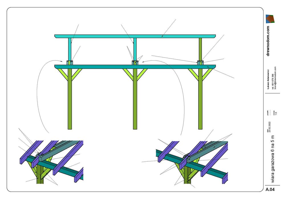 projekt - wiata 6 na 5 m