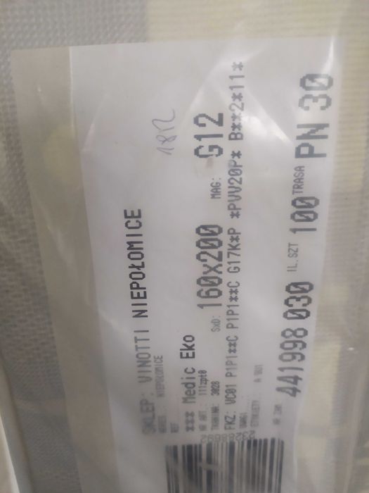 Materac sprężynowy 160 NOWY- Atrakcyjna cena!!!