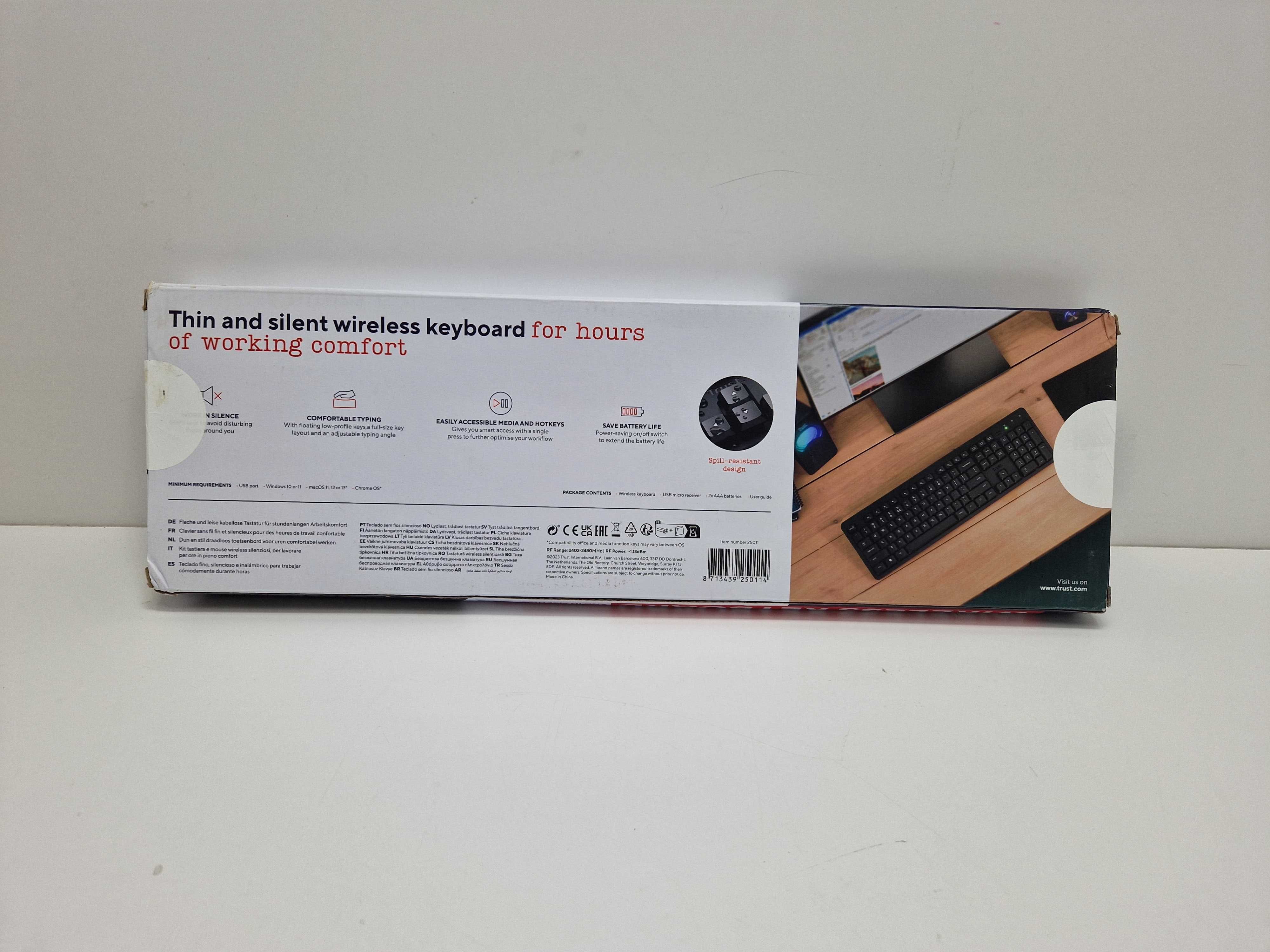 Klawiatura cicha Trust Ody II Silent wireless QWERTZ