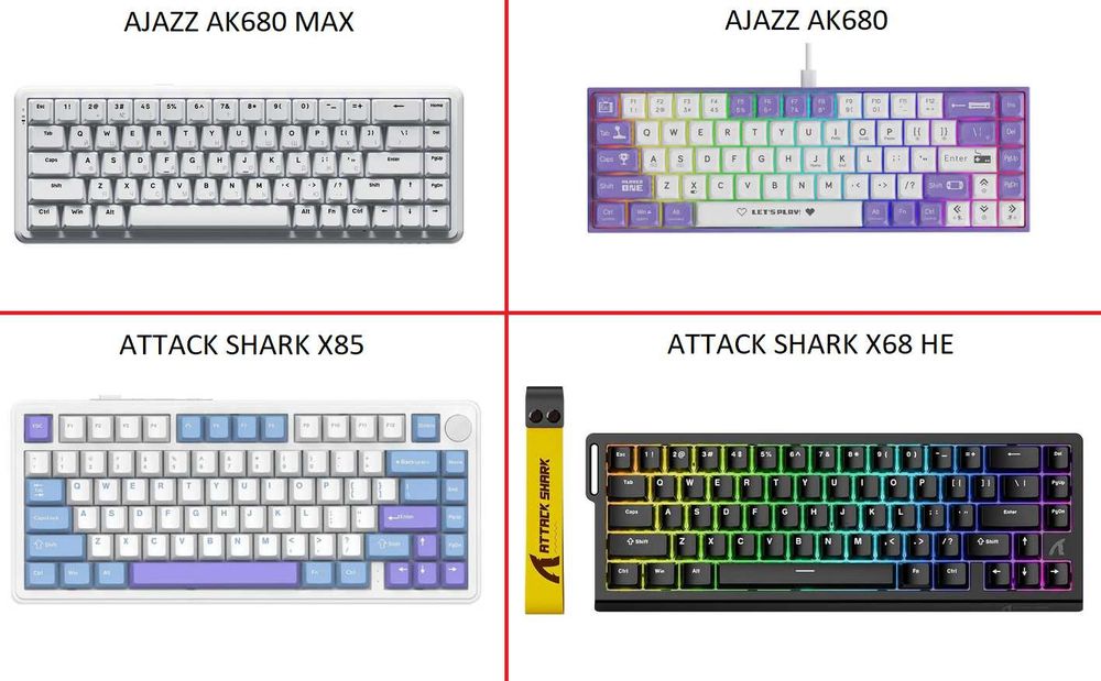 Клавіатура Attack SHARK X85‌ / Attack Shark x68 / Ajazz ak680 max