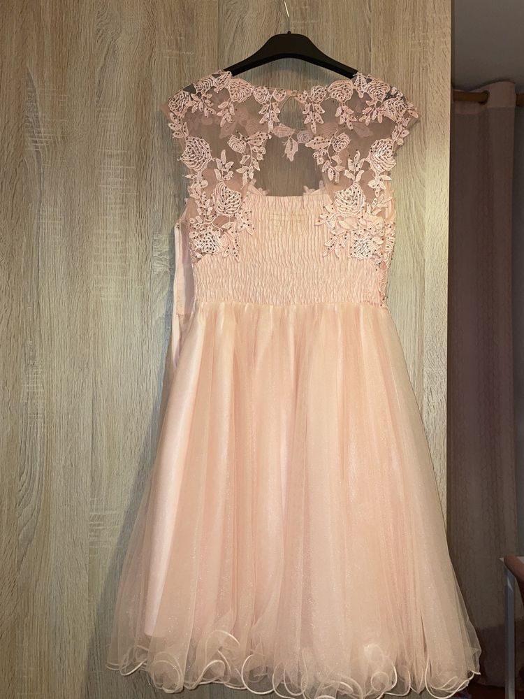 Vestido de Cerimónia rosa com tule