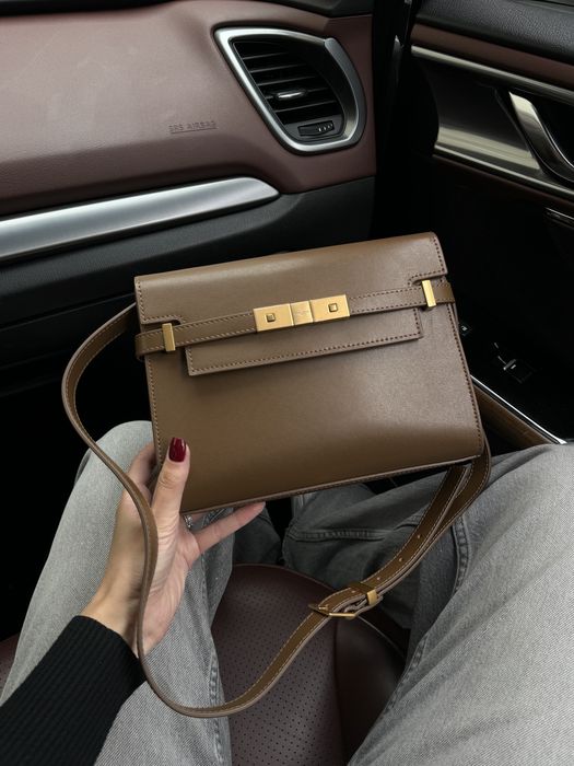 Сумка YSL Yves Saint Laurent Manhattan Medium бургунді,коричнева,чорна