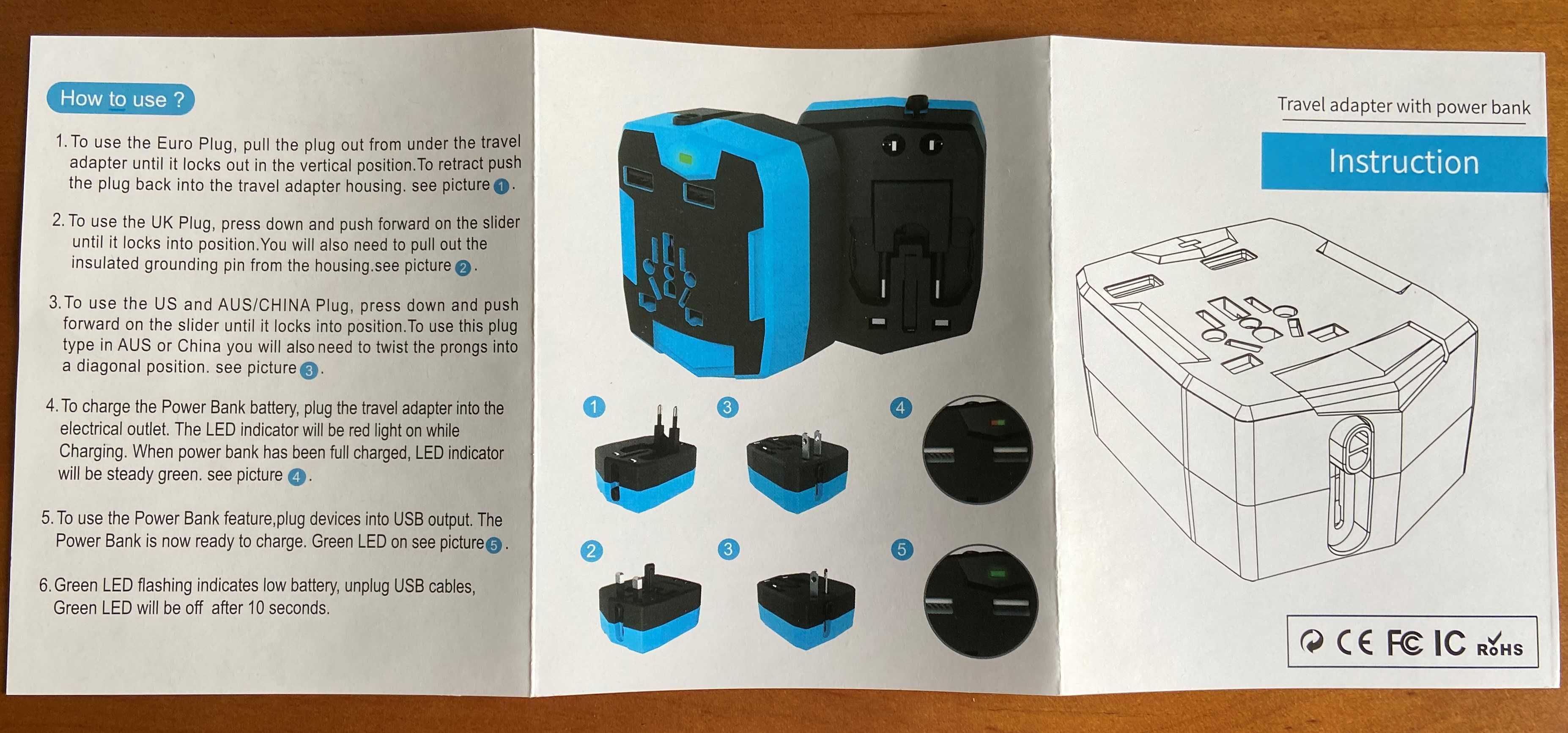 World Travel Adapter / Dual USB / Power Bank