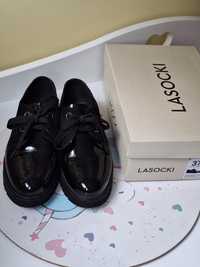 Buty półbuty lakierowane  Lasocki 37 czarne skóra jak nowe