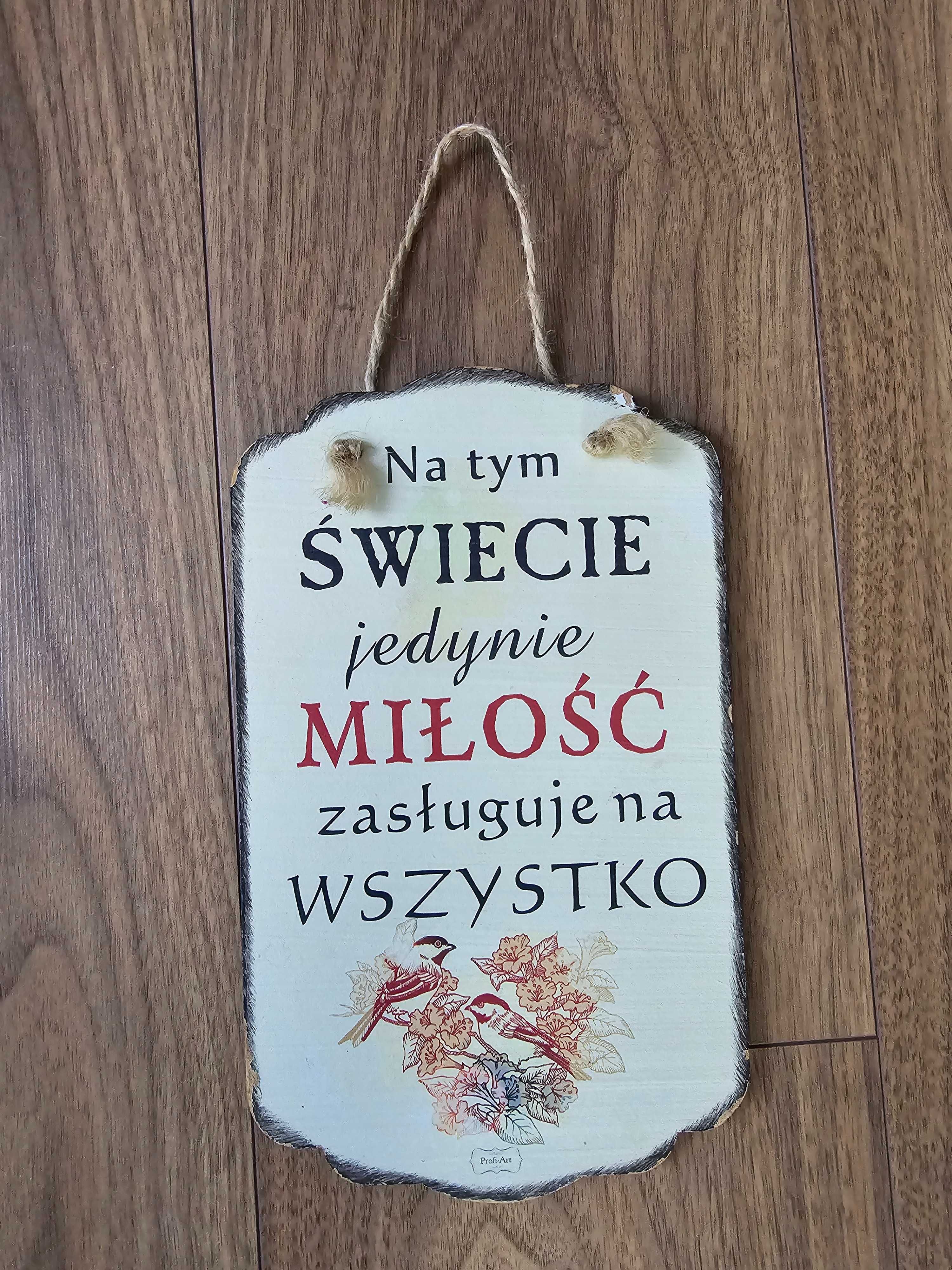 Drewniana tabliczka ozdobna