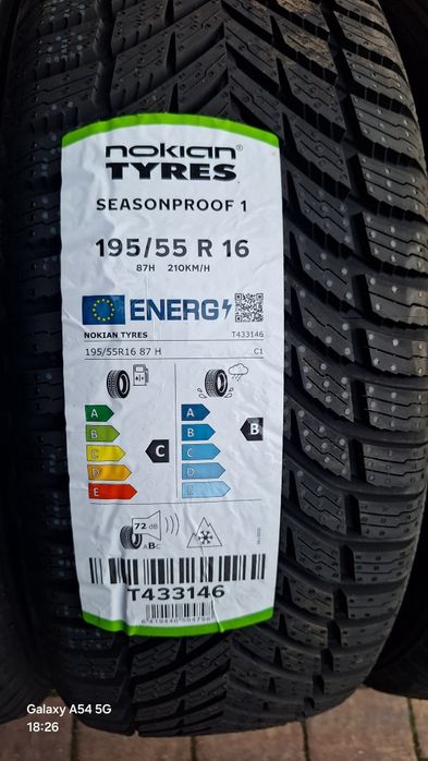 Nowe 4 opony wielosezonowe 195/55/16 Nokian