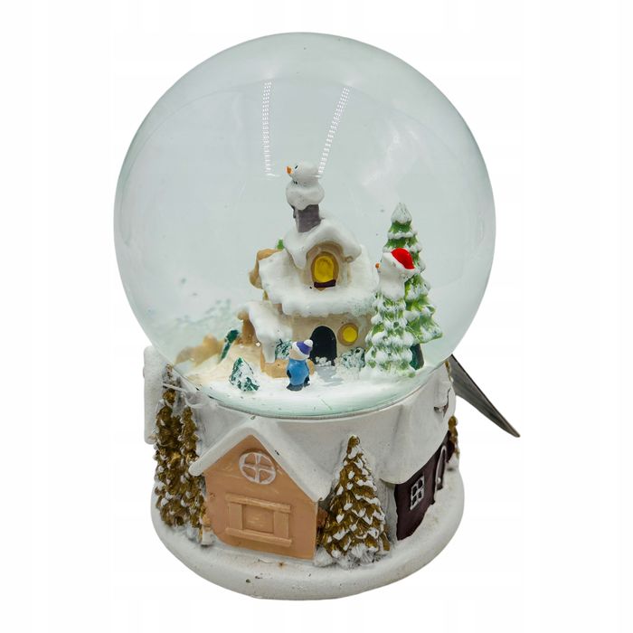 Kula śnieżna szklana duża domek w górach śnieg bałwan góry Święta