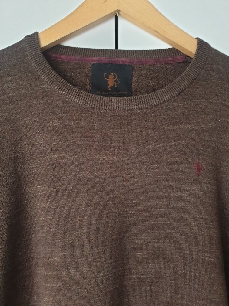 Sweter męski XXL, bawełna,  brązowy
