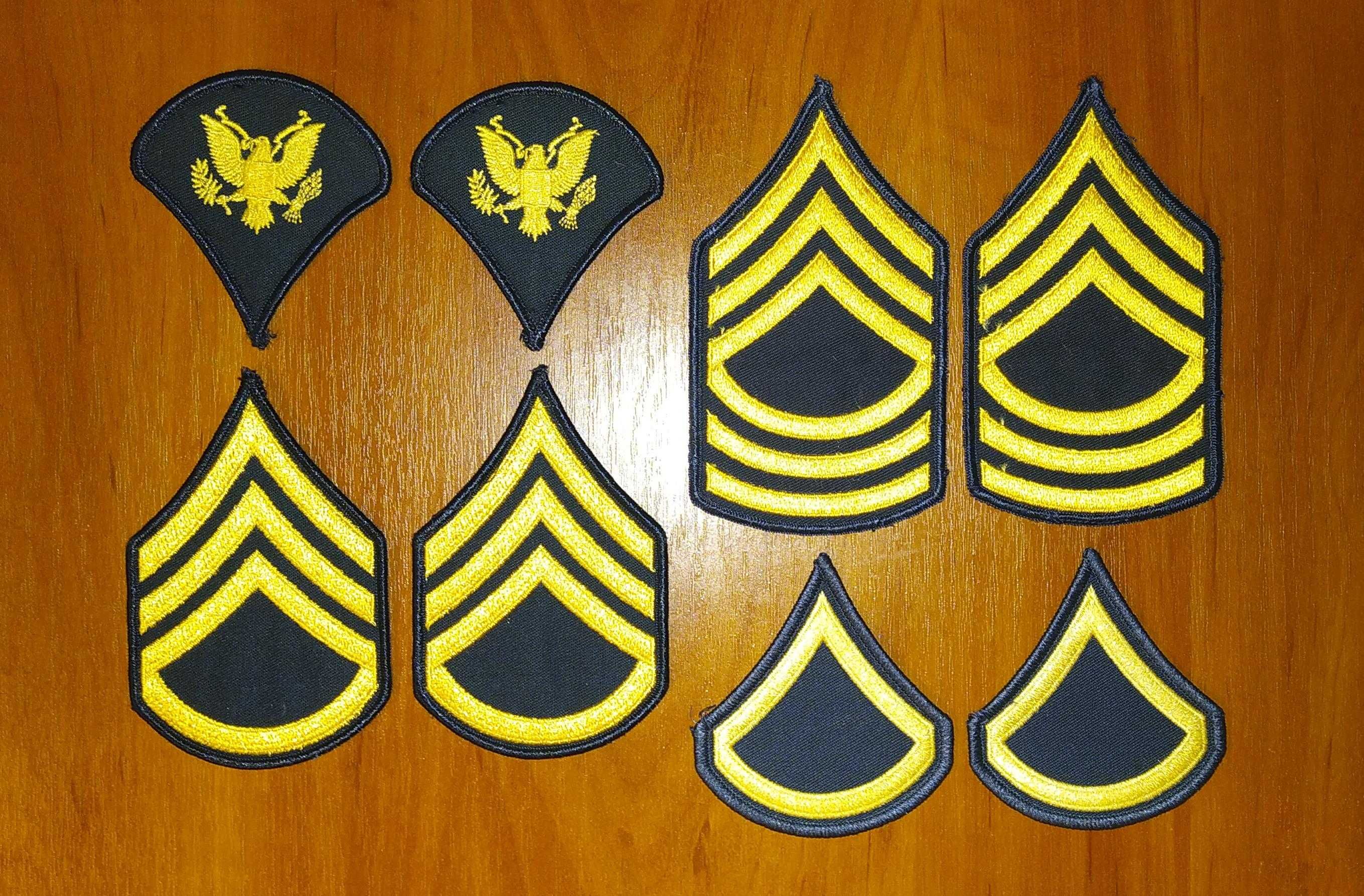 Нашивка (шеврон) US Army (США - USA) + USN, USMC, USAF - звания