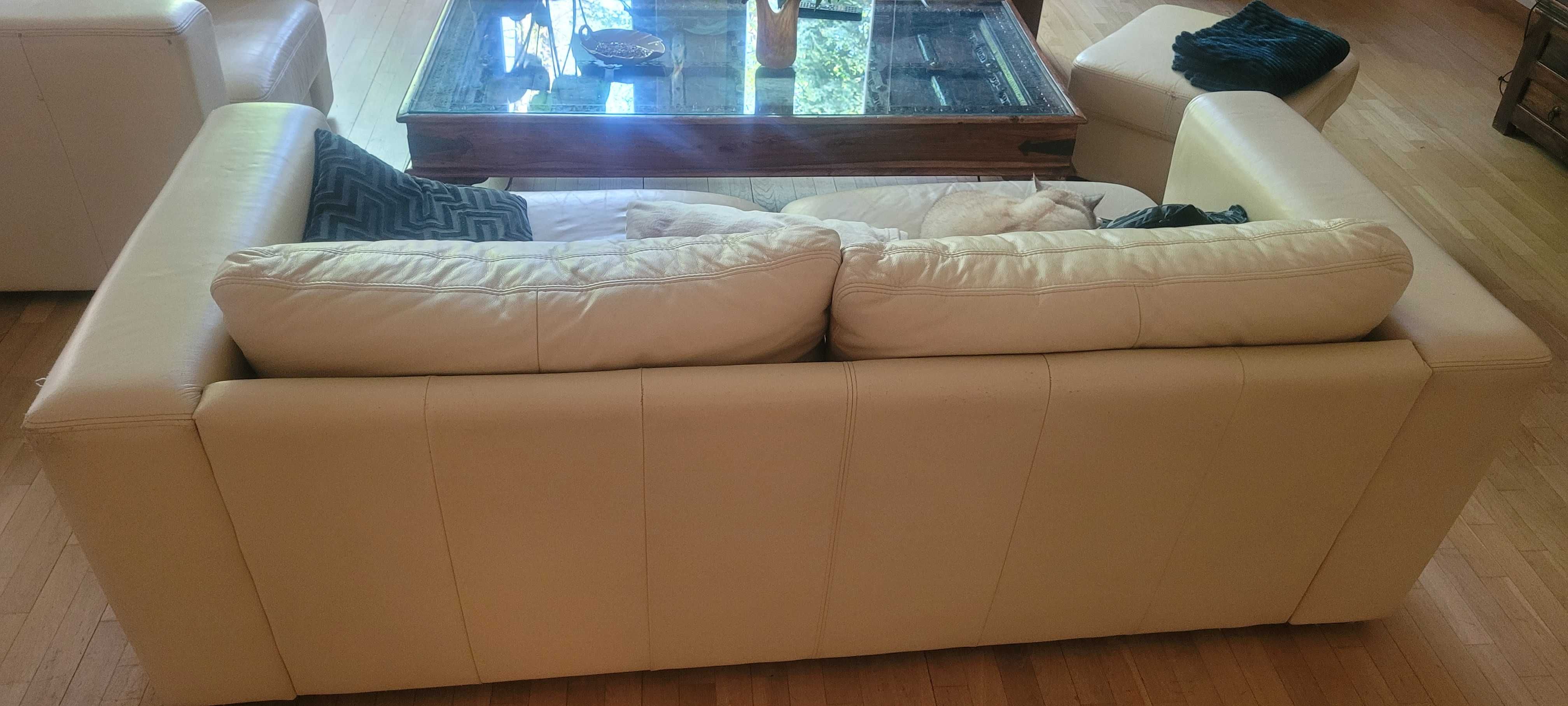 Komplet skórzanych sof