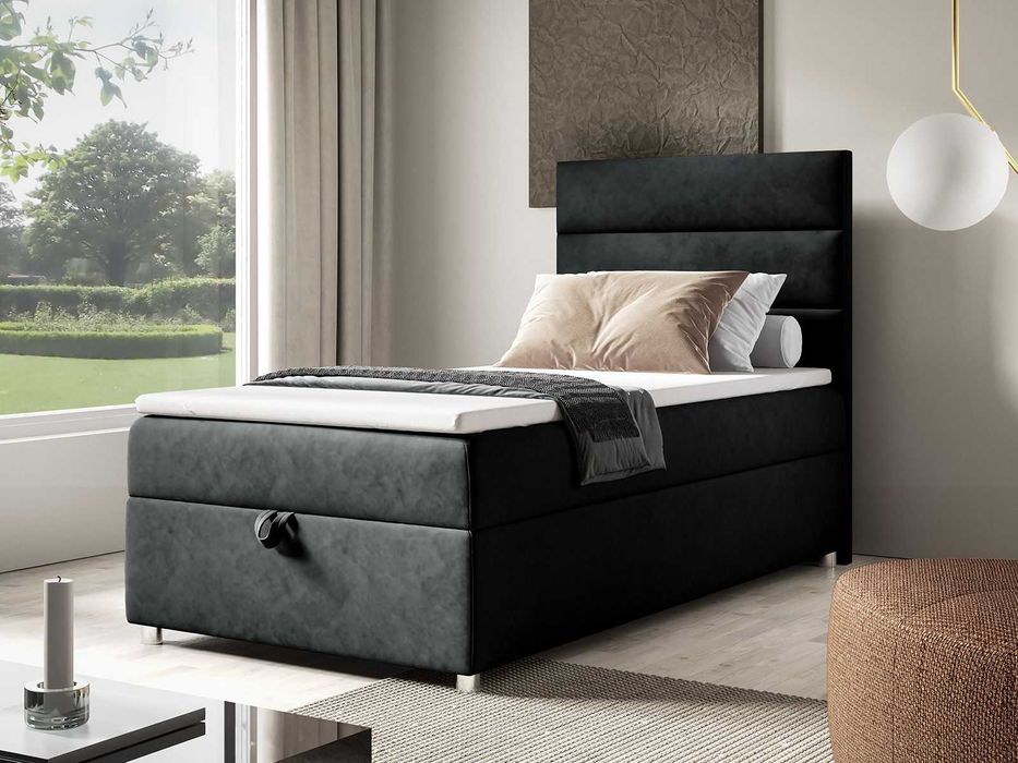 Łóżko KONTYNENTALNE SINGIEL z pojemnikiem 70x200 80x200 90x200 100x200