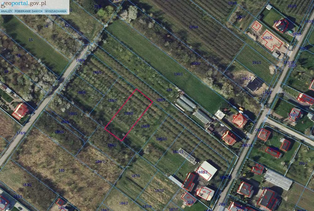 Działki budowlane Głowno ul. Wiśniowa