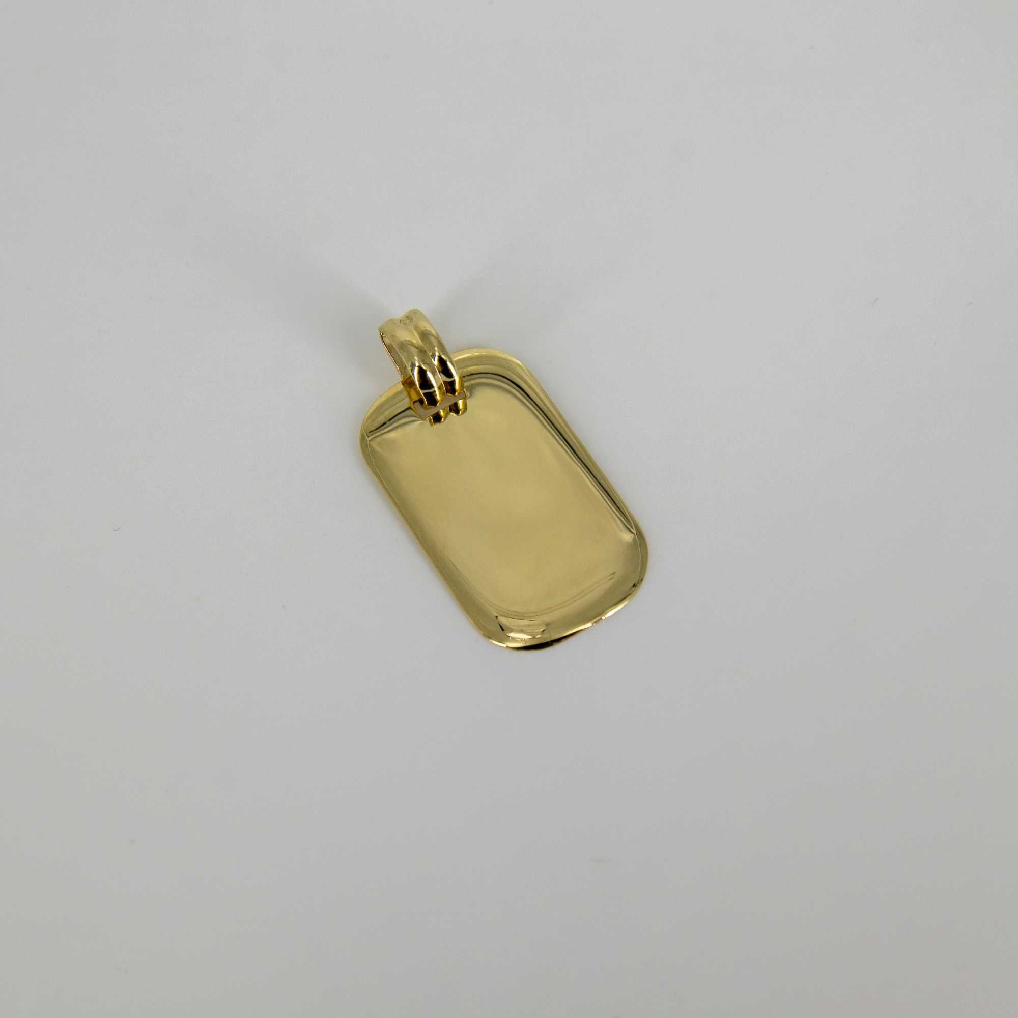 złota zawieszka 585 blaszka nieśmiertelnik 1,72 gram NOWA do GRAWERU