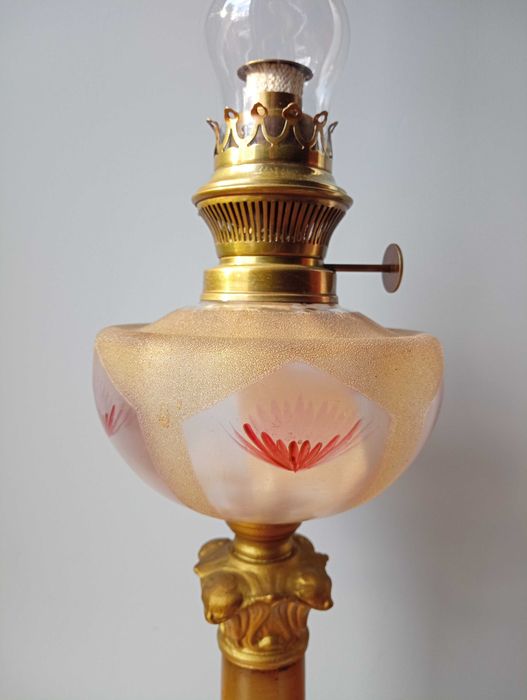 kolumnowa lampa naftowa XIX wiek, 68cm
