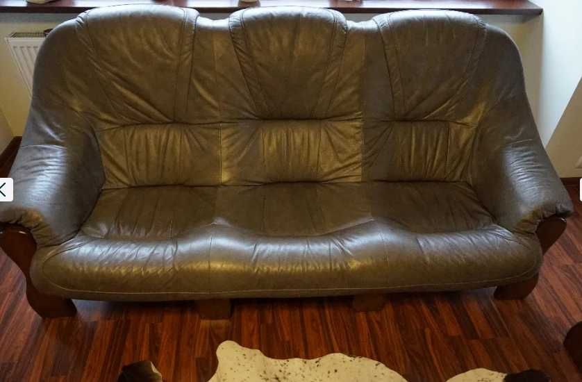 Skórzana sofa, meble skórzane; wypoczynkowe; kanapa 3 osobowa