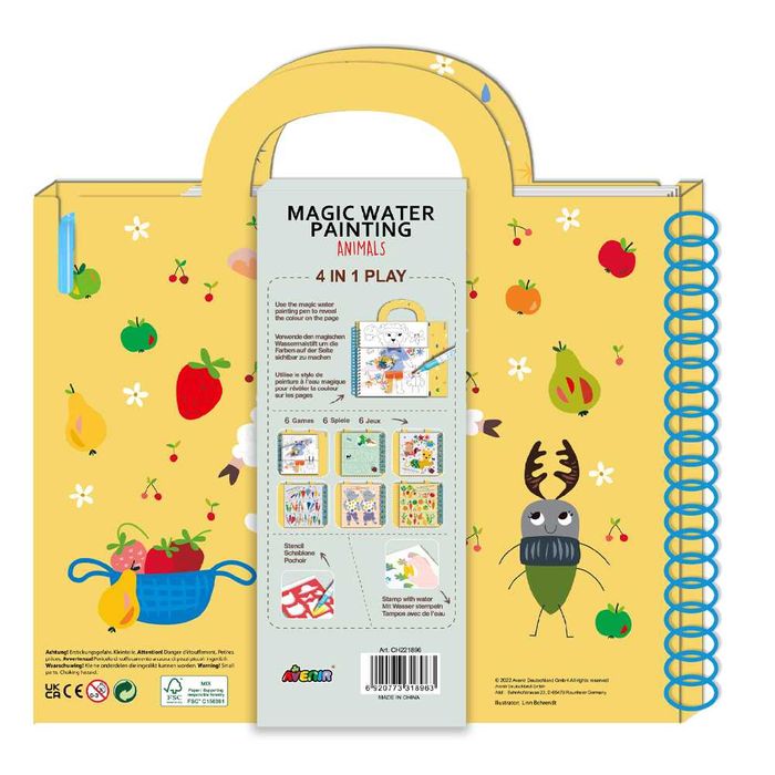 Avenir Багаторазова водна розмальовка 4 в1 Сад фантазій 8 аркушів