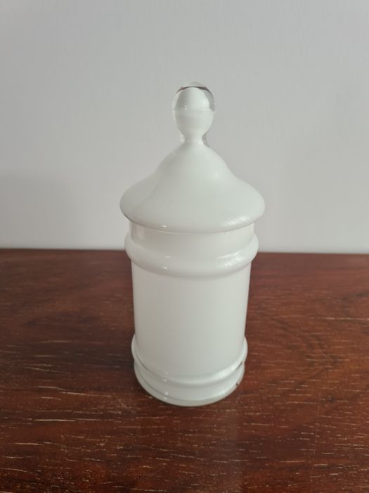Frasco/ pote  vidro opalino