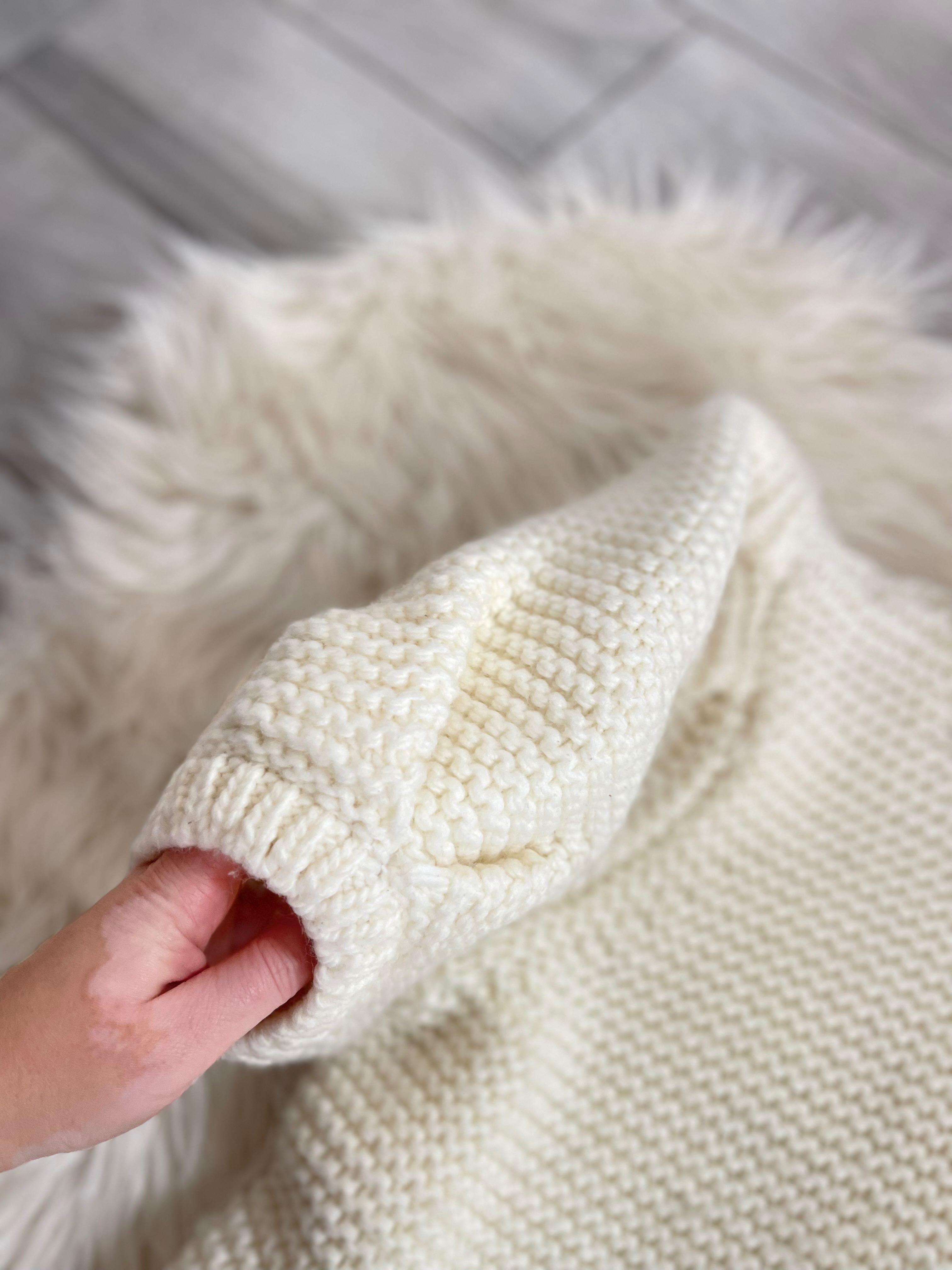 Y.A.S sweter sweterek z bufiastymi rękawami gruby splot wełna L