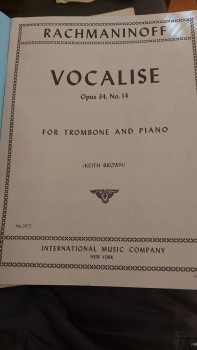Vocalise para trombone e piano