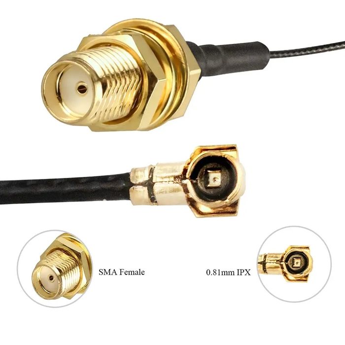 Кабель антенний IPEX uFL - SMA female (мама) 10,15,20,30см.