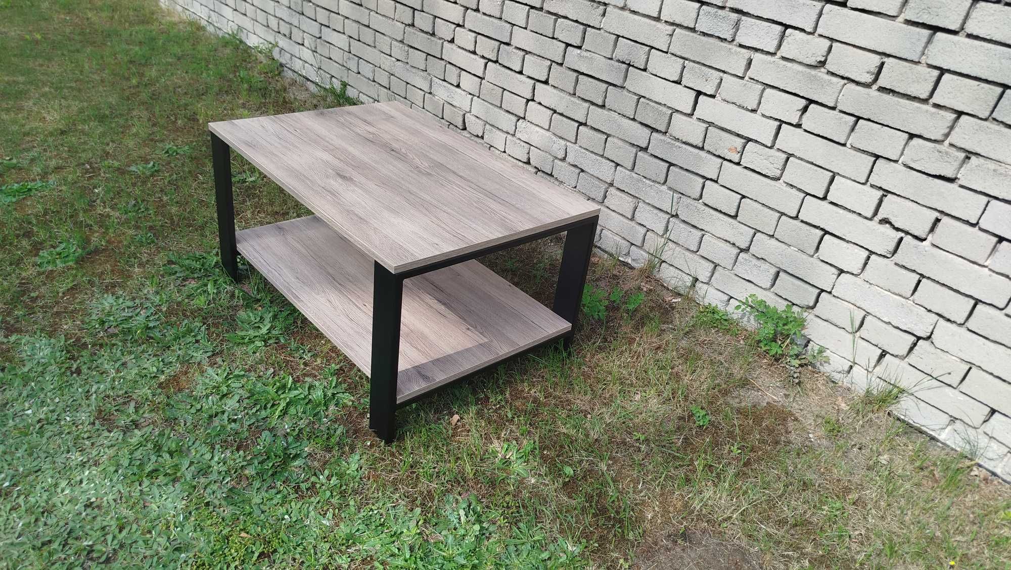 Stolik kawowy Loft płyta dąb craft szary