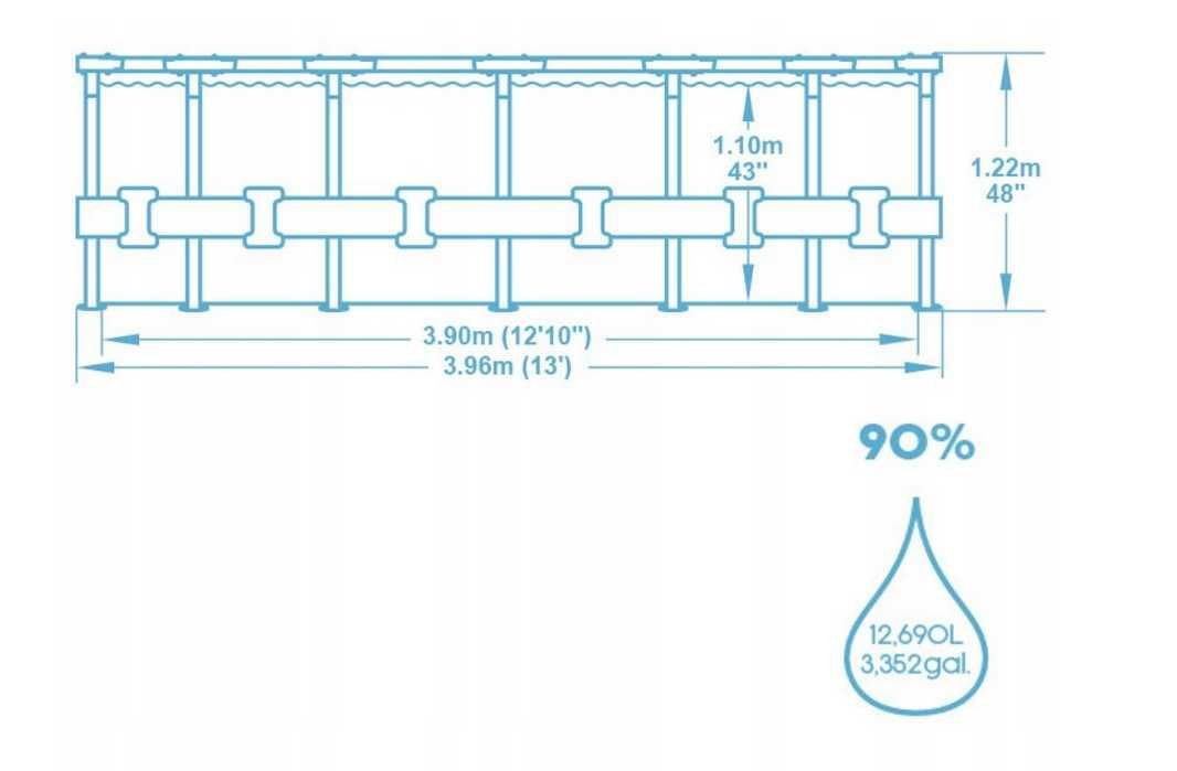 Каркасний басейн Bestway 396 х 122 см 5618W нові наложка