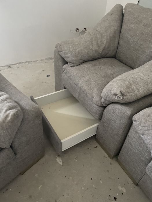 Kanapa/łóżko z dwoma fotelami