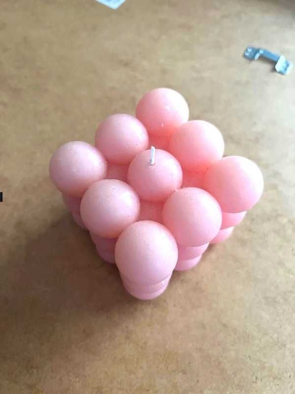 Świeczka bubble różowa duża