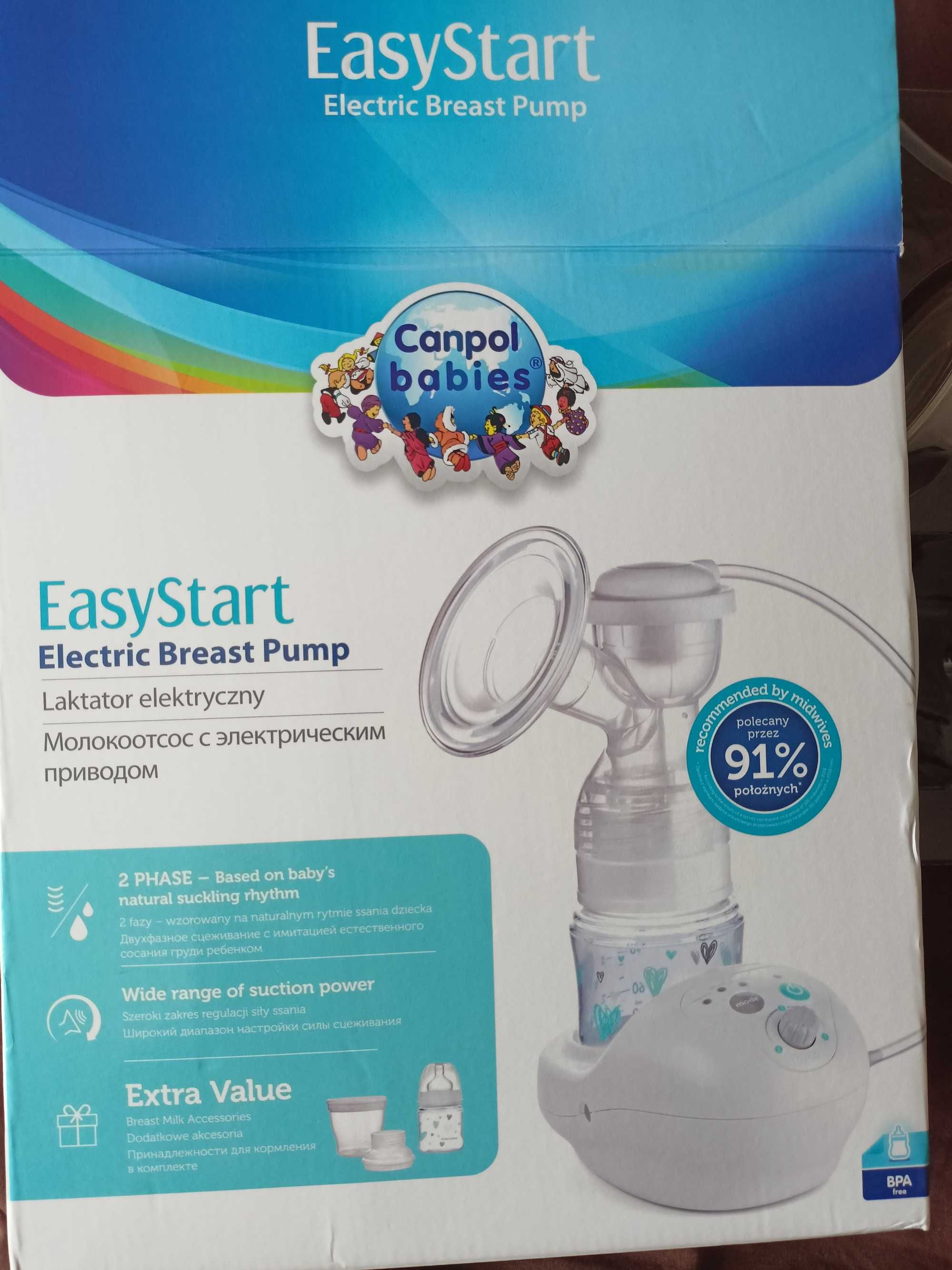 Laktator elektryczny Canpol EasyStart + GRATIS torebki do pokarmu