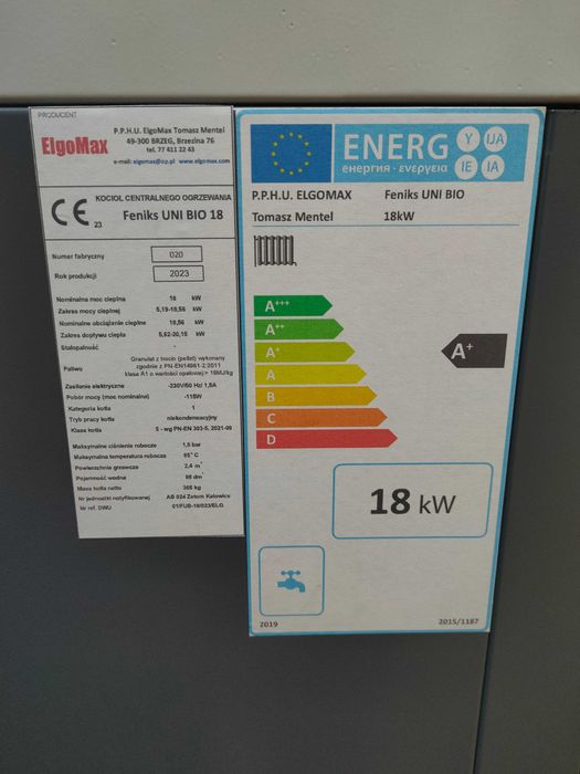 Kocioł UNI BIO Pellet 18kW 5klasa Dofinansowanie