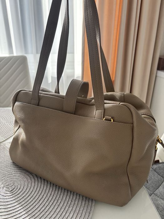 Шкіряна сумка беж