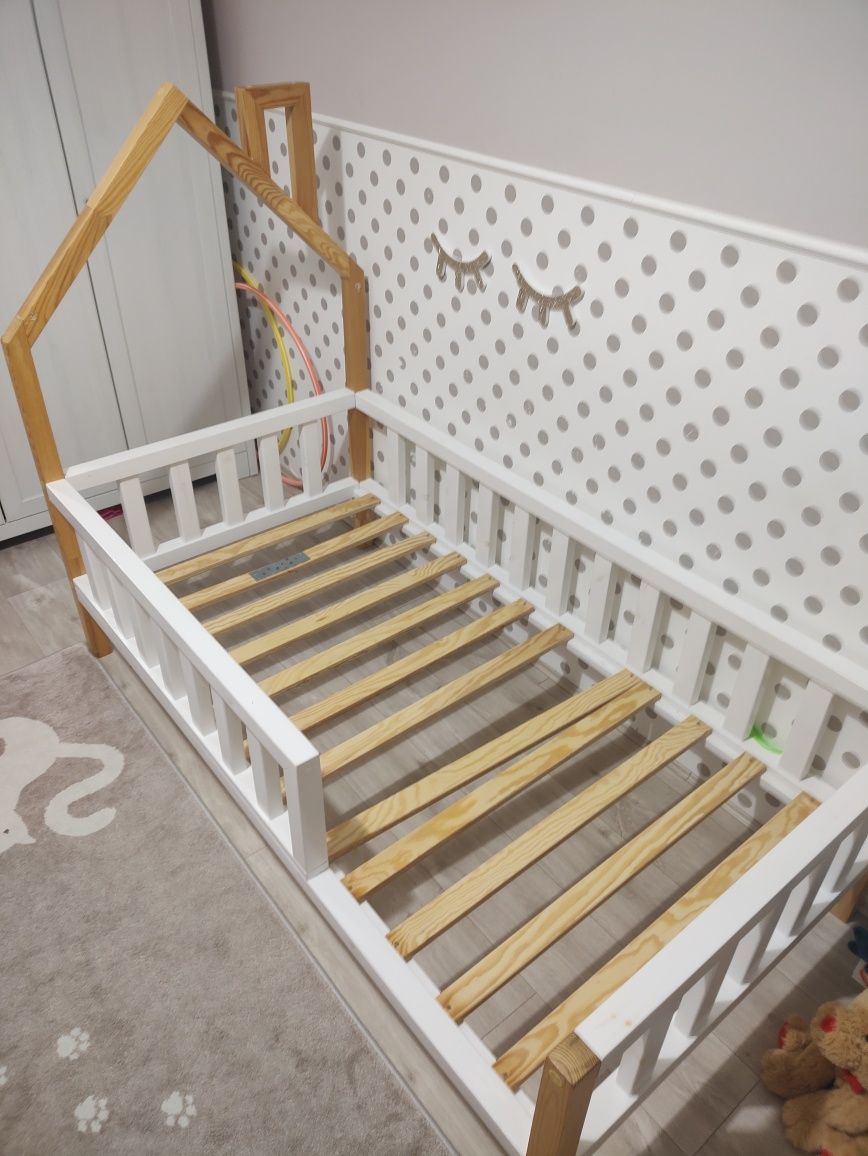 Łóźko drewniane 160 x 80 scandi mini domek