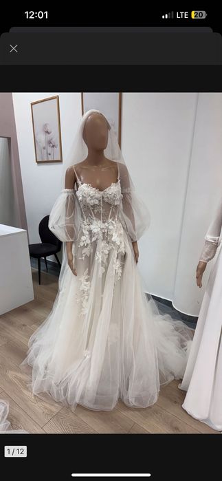 Suknia ślubna 3d kwiaty stan bardzo dobry