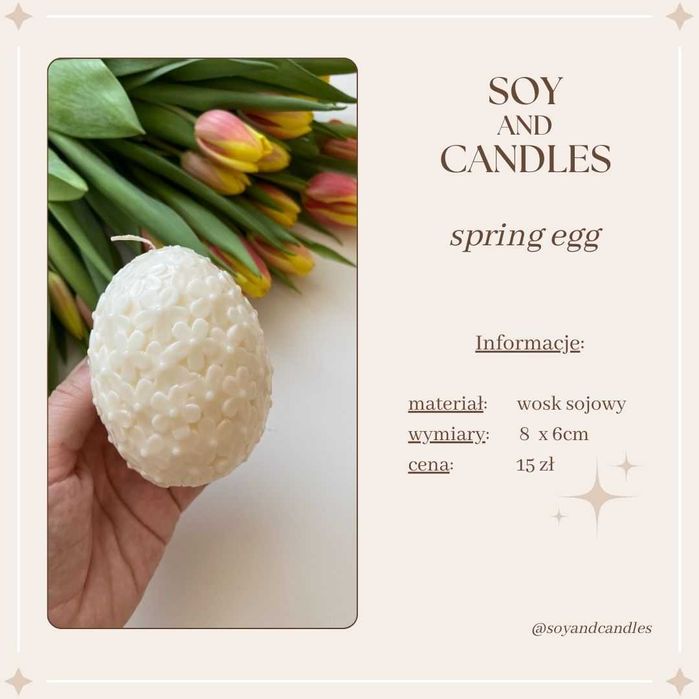 Świeca Jajo Wielkanocne, wiosna, prezent, ozdoba