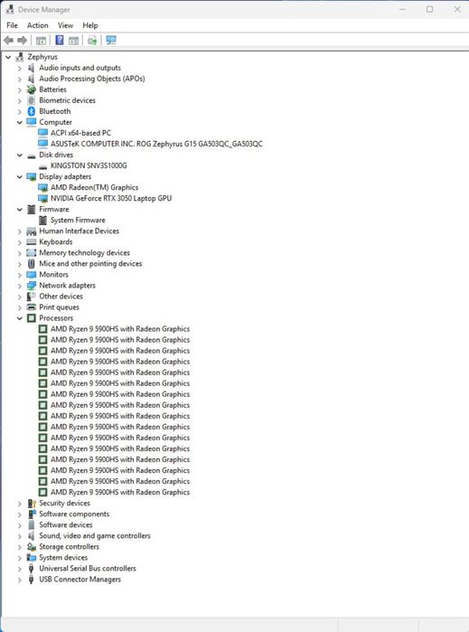 Asus Rog Zephyrus G15 RTX 3050 1Tb M2 24 ОЗУ