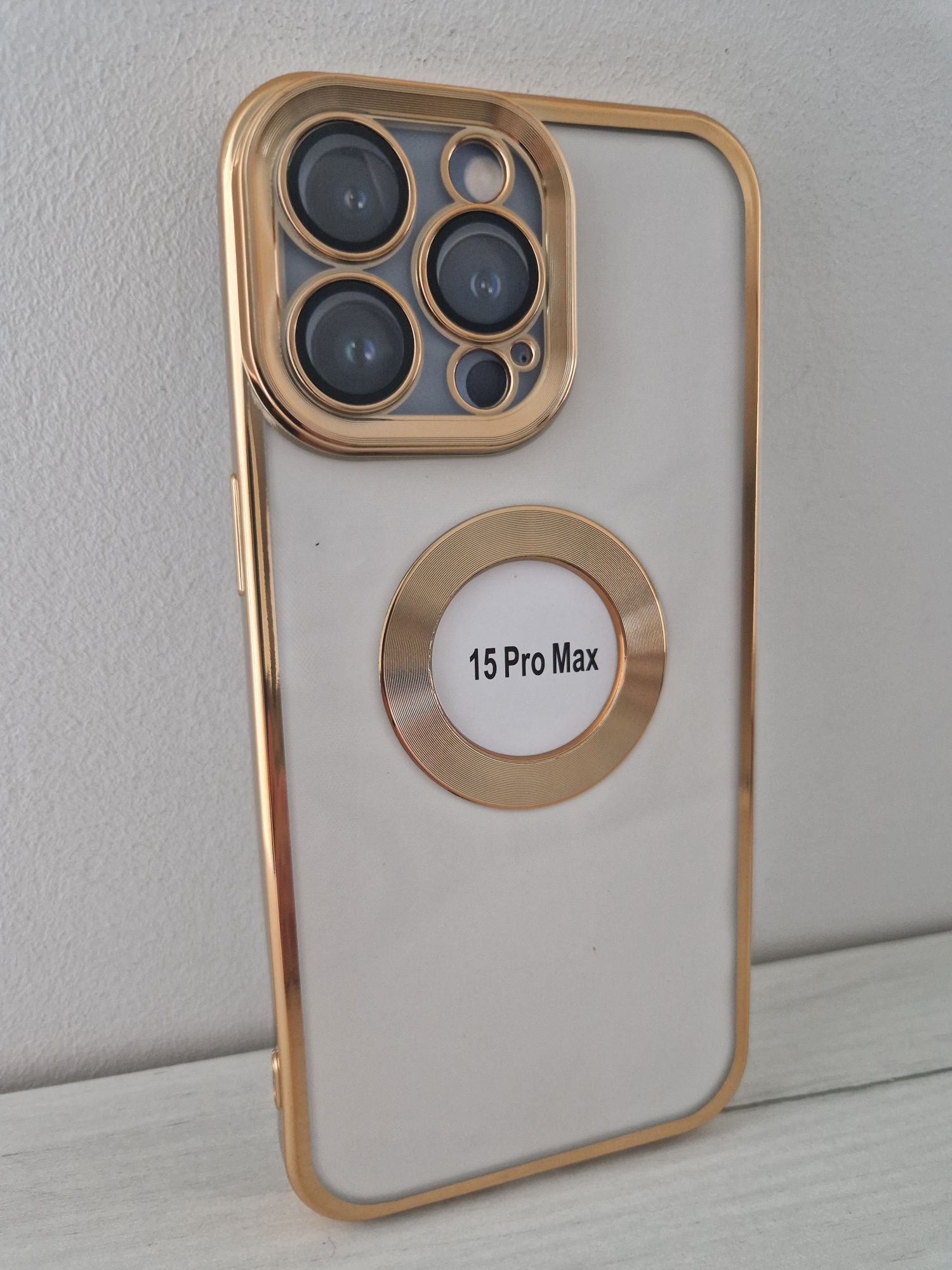 Beauty Clear Case do Iphone 15 Pro Max złoty