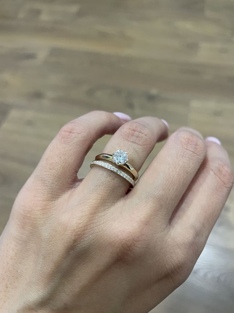 Классическое кольцо в золоте 585 муассанит 0.50ct GRA