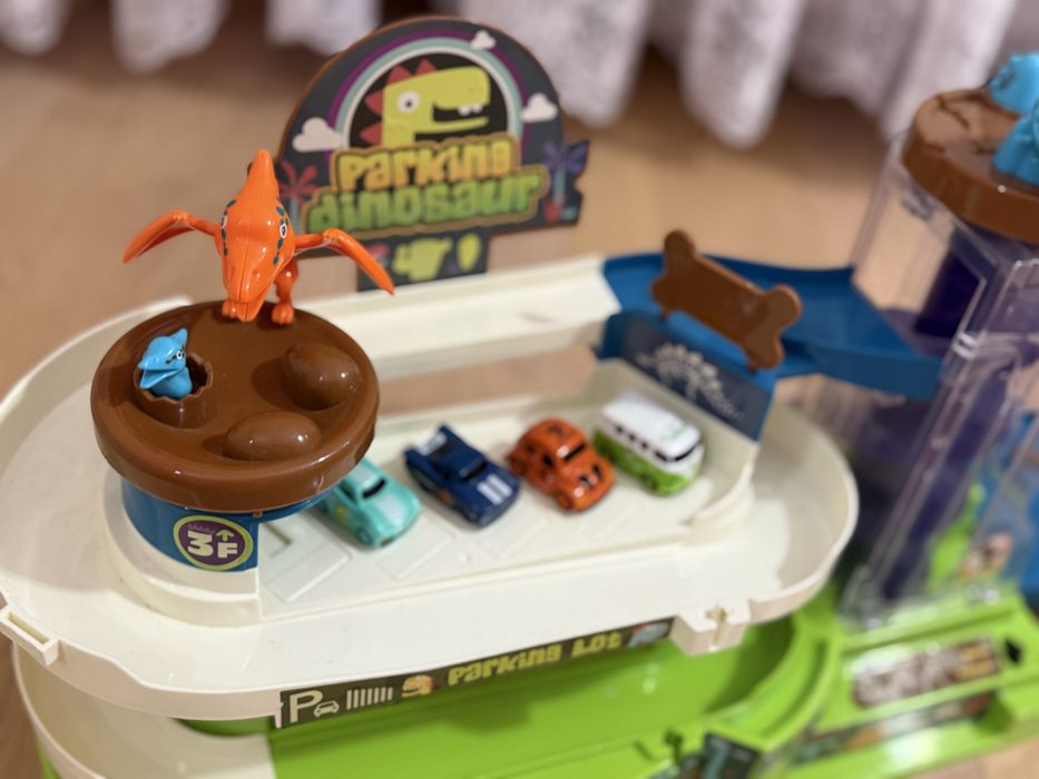 Дитячий Гараж Паркінг для машинок 3 рівні з ліфтом Parking Dinosaur