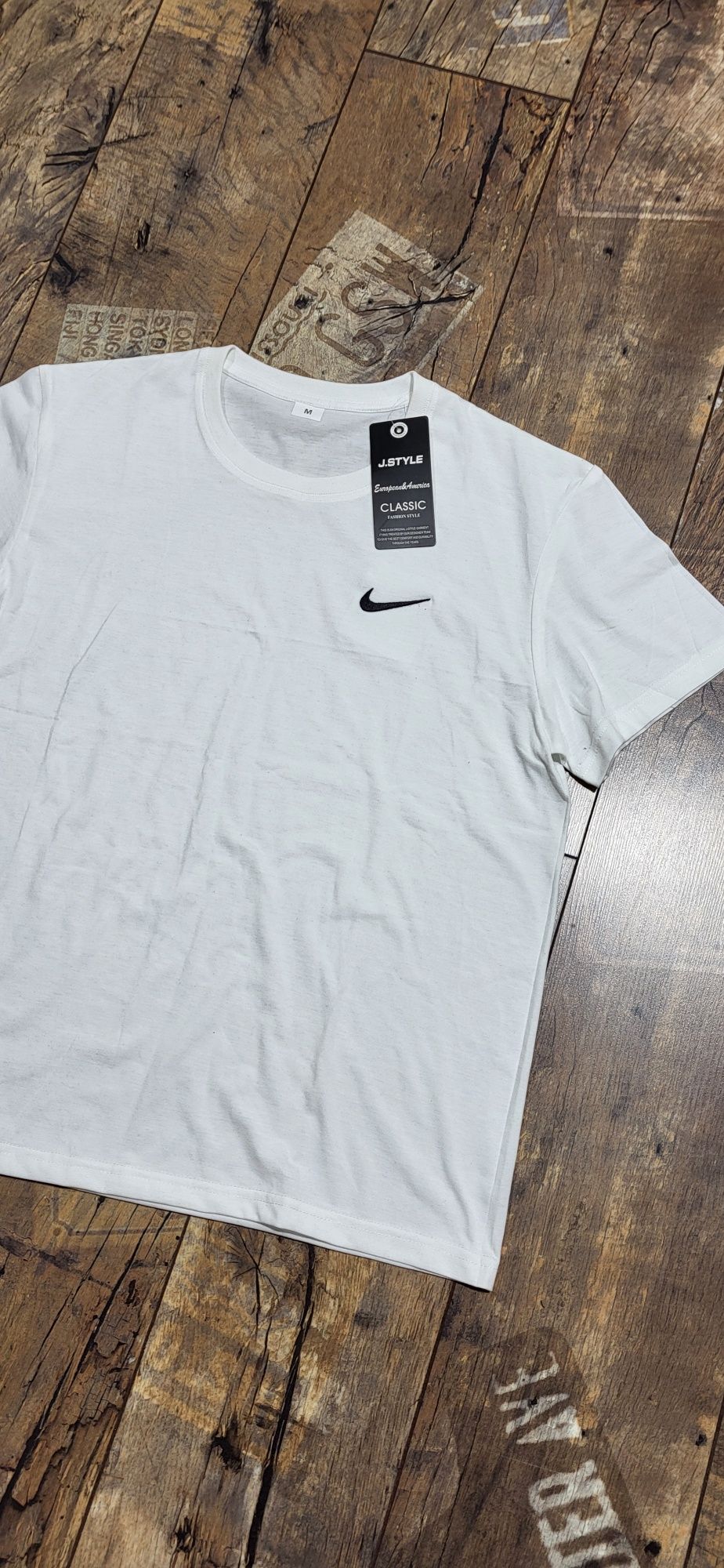 Biała koszulka męska t-shirt młodzieżowa bawełna premium M