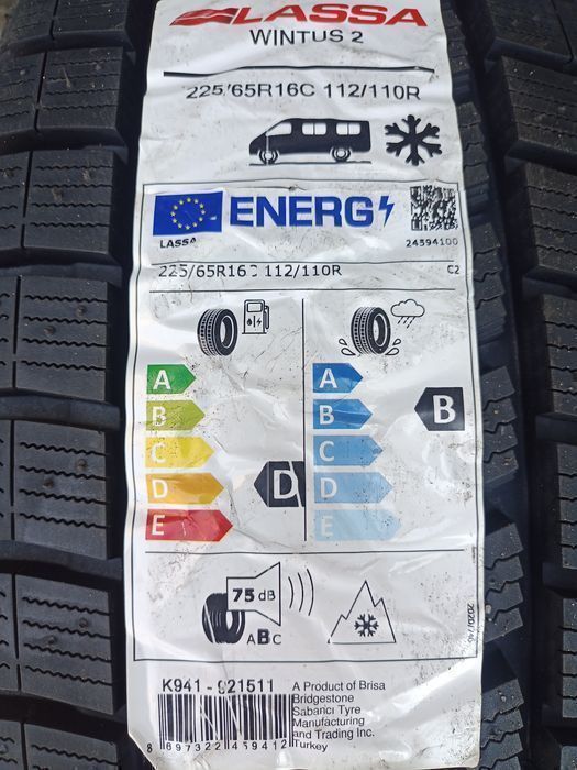 225/65r16C 112/110R Lassa gr BRIDGESTONE ZIMA BUS nowe MASTER Iveco