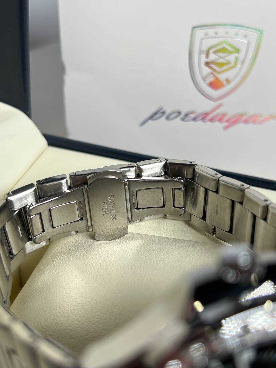 Часы Poedagar Crystal серебряные с зеленым циферблатом